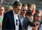 11 May 2024; An Taoiseach Simon Harris TD arrives for the Munster GAA Hurling Senior Championship Round 3 match between Cork and Limerick at SuperValu Páirc Ui Chaoimh in Cork. Photo by Stephen McCarthy/Sportsfile