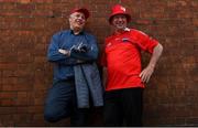 12 May 2024; Louth supporters Thomas McIlroy, left, and Brendan Pepper before the Leinster GAA Football Senior Championship final match between Dublin and Louth at Croke Park in Dublin. Photo by Shauna Clinton/Sportsfile