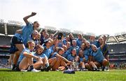 12 May 2024; Dublin players celebrate with the cup after the Leinster LGFA Senior Football Championship final match between Dublin and Meath at Croke Park in Dublin. Photo by Ben McShane/Sportsfile