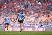 12 May 2024; Cormac Costello of Dublin kicks a free during the Leinster GAA Football Senior Championship final match between Dublin and Louth at Croke Park in Dublin. Photo by Ben McShane/Sportsfile