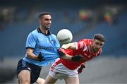 12 May 2024; James McCarthy of Dublin in action against Ciaran Downey of Louth during the Leinster GAA Football Senior Championship final match between Dublin and Louth at Croke Park in Dublin. Photo by Harry Murphy/Sportsfile