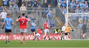 12 May 2024; Con O'Callaghan of Dublin scores his side's first goal during the Leinster GAA Football Senior Championship final match between Dublin and Louth at Croke Park in Dublin. Photo by Ben McShane/Sportsfile