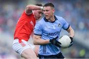 12 May 2024; John Small of Dublin in action against Tommy Durnin of Louth during the Leinster GAA Football Senior Championship final match between Dublin and Louth at Croke Park in Dublin. Photo by Shauna Clinton/Sportsfile
