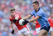 12 May 2024; Con O'Callaghan  of Dublin in action against Peter Lynch of Louth during the Leinster GAA Football Senior Championship final match between Dublin and Louth at Croke Park in Dublin. Photo by Shauna Clinton/Sportsfile