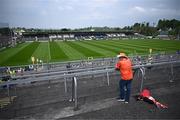 12 May 2024; An Armagh supporter before the Ulster GAA Football Senior Championship final match between Armagh and Donegal at St Tiernach's Park in Clones, Monaghan. Photo by Piaras Ó Mídheach/Sportsfile