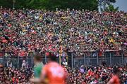 12 May 2024; Spectators during the Ulster GAA Football Senior Championship final match between Armagh and Donegal at St Tiernach's Park in Clones, Monaghan. Photo by Piaras Ó Mídheach/Sportsfile
