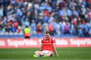 12 May 2024; Sam Mulroy of Louth dejected after his side's defeat during the Leinster GAA Football Senior Championship final match between Dublin and Louth at Croke Park in Dublin. Photo by Shauna Clinton/Sportsfile