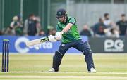 12 May 2024; Curtis Campher of Ireland during match two of the Floki Men's T20 International Series between Ireland and Pakistan at Castle Avenue Cricket Ground in Dublin. Photo by Seb Daly/Sportsfile