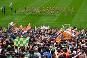 12 May 2024; The parade before the Ulster GAA Football Senior Championship final match between Armagh and Donegal at St Tiernach's Park in Clones, Monaghan. Photo by Piaras Ó Mídheach/Sportsfile