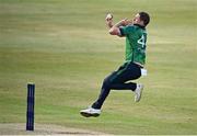 12 May 2024; Craig Young of Ireland during match two of the Floki Men's T20 International Series between Ireland and Pakistan at Castle Avenue Cricket Ground in Dublin. Photo by Seb Daly/Sportsfile