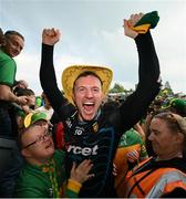 12 May 2024; Donegal goalkeeper Gavin Mulreany celebrates after the Ulster GAA Football Senior Championship final match between Armagh and Donegal at St Tiernach's Park in Clones, Monaghan. Photo by Ramsey Cardy/Sportsfile