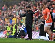 12 May 2024; Armagh manager Kieran McGeeney during the Ulster GAA Football Senior Championship final match between Armagh and Donegal at St Tiernach's Park in Clones, Monaghan. Photo by Piaras Ó Mídheach/Sportsfile