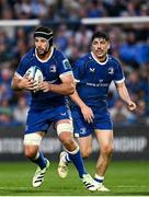 11 May 2024; Caelan Doris and Jimmy O'Brien of Leinster during the United Rugby Championship match between Leinster and Ospreys at the RDS Arena in Dublin. Photo by Harry Murphy/Sportsfile