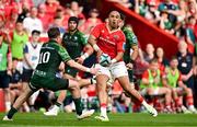 11 May 2024; Simon Zebo of Munster makes a break during the United Rugby Championship match between Munster and Connacht at Thomond Park in Limerick. Photo by Brendan Moran/Sportsfile