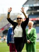 12 May 2024; Mary Lowry of the 1974 Offaly All-Ireland final team is presented to the crowd at half time of the Leinster LGFA Senior Football Championship final match between Dublin and Meath at Croke Park in Dublin. Photo by Harry Murphy/Sportsfile