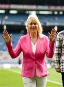 12 May 2024; Mary Carroll of the 1974 Offaly All-Ireland final team is presented to the crowd at half time of the Leinster LGFA Senior Football Championship final match between Dublin and Meath at Croke Park in Dublin. Photo by Harry Murphy/Sportsfile