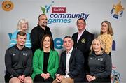 14 May 2024; Carlow to play host to Cairn Community Games Festivals until 2028. In attendance at the announcement are, back row from left, Phyllis Farrell, Community Games Director, Derek Blanche, Events Manager Visual Carlow, Gerry McGuinness, Community Games President, Emma Lucy O'Brien, CEO Visual Carlow, and front row from left, Michael Walker, SETU Sport, Averil Lawler, Carlow College St Patricks, Paul Doogue, Community Games Deputy President and Paula Hickey, SETU Sport at Delta Sensory Gardens in Carlow. Photo by Sam Barnes/Sportsfile