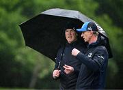 13 May 2024; Ireland forwards coach Paul O'Connell and Leinster head coach Leo Cullen during a Leinster Rugby squad training at UCD in Dublin. Photo by Harry Murphy/Sportsfile