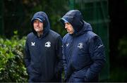 13 May 2024; Backs coach Andrew Goodman and senior coach Jacques Nienaber during a Leinster Rugby squad training at UCD in Dublin. Photo by Harry Murphy/Sportsfile