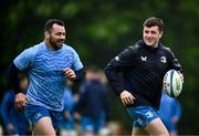 13 May 2024; Cian Healy and Gus McCarthy during a Leinster Rugby squad training at UCD in Dublin. Photo by Harry Murphy/Sportsfile