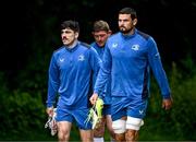 13 May 2024; Jimmy O'Brien and Max Deegan during a Leinster Rugby squad training at UCD in Dublin. Photo by Harry Murphy/Sportsfile