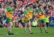 12 May 2024; Donegal penalty takers, from left, Jason McGee, Ciarán Thompson, Aaron Doherty, Michael Langan and Daire O Baoill during the penalty shoot-out of the Ulster GAA Football Senior Championship final match between Armagh and Donegal at St Tiernach's Park in Clones, Monaghan. Photo by Piaras Ó Mídheach/Sportsfile
