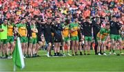 12 May 2024; Donegal players during the penalty shoot-out of the Ulster GAA Football Senior Championship final match between Armagh and Donegal at St Tiernach's Park in Clones, Monaghan. Photo by Piaras Ó Mídheach/Sportsfile