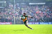 12 May 2024; Odhran Doherty of Donegal scores the last point in the second half of extra-time, to send the match to penalties, during the Ulster GAA Football Senior Championship final match between Armagh and Donegal at St Tiernach's Park in Clones, Monaghan. Photo by Piaras Ó Mídheach/Sportsfile