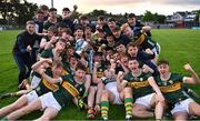 13 May 2024; The Kerry team celebrate with the cup after the Electric Ireland Munster GAA Football Minor Championship Final match between Cork and Kerry at Páirc Ui Rinn in Cork. Photo by Brendan Moran/Sportsfile