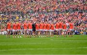 12 May 2024; The Armagh team during the Ulster GAA Football Senior Championship final match between Armagh and Donegal at St Tiernach's Park in Clones, Monaghan. Photo by Ramsey Cardy/Sportsfile