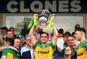 12 May 2024; Kevin McGettigan of Donegal lifts the Anglo Celt Cup after the Ulster GAA Football Senior Championship final match between Armagh and Donegal at St Tiernach's Park in Clones, Monaghan. Photo by Ramsey Cardy/Sportsfile