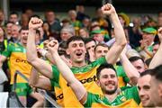 12 May 2024; Jason McGee of Donegal celebrates after the Ulster GAA Football Senior Championship final match between Armagh and Donegal at St Tiernach's Park in Clones, Monaghan. Photo by Ramsey Cardy/Sportsfile