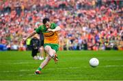12 May 2024; Aaron Doherty of Donegal in the penalty shoot-out of the Ulster GAA Football Senior Championship final match between Armagh and Donegal at St Tiernach's Park in Clones, Monaghan. Photo by Ramsey Cardy/Sportsfile