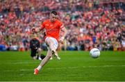 12 May 2024; Aidan Nugent of Armagh in the penalty shoot-out of the Ulster GAA Football Senior Championship final match between Armagh and Donegal at St Tiernach's Park in Clones, Monaghan. Photo by Ramsey Cardy/Sportsfile