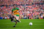 12 May 2024; Jason McGee of Donegal in the penalty shoot-out of the Ulster GAA Football Senior Championship final match between Armagh and Donegal at St Tiernach's Park in Clones, Monaghan. Photo by Ramsey Cardy/Sportsfile