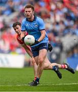 12 May 2024; Jack McCaffrey of Dublin and Dan Corcoran of Louth during the Leinster GAA Football Senior Championship final match between Dublin and Louth at Croke Park in Dublin. Photo by Ben McShane/Sportsfile