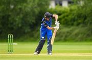15 May 2024; Sam Harbinson of Leinster Lightning is cought behind by Josh Manley of Munster Reds during the Inter-Provincial IP50 Cup match between Leinster Lightning and Munster Reds at Sydney Parade, Sandymount in Dublin. Photo by Matt Browne/Sportsfile