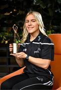 15 May 2024; PwC GPA Player of the Month for April in ladies football, Lauren McConville of Armagh, with her award at PwC’s offices in Dublin. Photo by Sam Barnes/Sportsfile