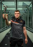 15 May 2024; PwC GAA/GPA Player of the Month for April in hurling, Shane O’Donnell of Clare, with his award at PwC offices in Dublin. Photo by Sam Barnes/Sportsfile