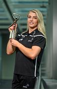 15 May 2024; PwC GPA Player of the Month for April in camogie, Karen Kennedy of Tipperary, with her award at PwC’s offices in Dublin. Photo by Sam Barnes/Sportsfile