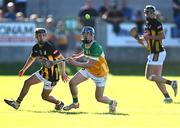 15 May 2024; Colin Spain of Offaly in action against Rory Glynn of Kilkenny during the oneills.com Leinster GAA Hurling U20 Championship semi-final match between Offaly and Kilkenny at Glenisk O'Connor Park in Tullamore, Offaly. Photo by Piaras Ó Mídheach/Sportsfile