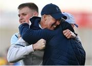 15 May 2024; Dublin manager Shane O'Brien, centre, celebrates after the oneills.com Leinster GAA Hurling U20 Championship semi-final match between Dublin and Galway at Laois Hire O'Moore Park in Portlaoise, Laois. Photo by David Fitzgerald/Sportsfile