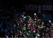 15 May 2024; Supporters during the international solidarity match between Bohemians and Palestine at Dalymount Park in Dublin. Photo by Stephen McCarthy/Sportsfile