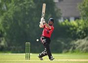 16 May 2024; Nicolaj Damgaard of Munster Reds bats during the Inter-Provincial IP20 Trophy match between Leinster Lightning and Munster Reds at Sydney Parade, Sandymount in Dublin. Photo by Harry Murphy/Sportsfile