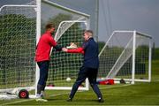 16 May 2024; Newly appointed manager Stephen Kenny with goalkeeper Danny Rogers during a St Patrick's Athletic training session at Sport Ireland Campus in Abbotstown, Dublin. Photo by Stephen McCarthy/Sportsfile