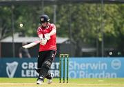 16 May 2024; Carson McCullough of Munster Reds bats during the Inter-Provincial IP20 Trophy match between Leinster Lightning and Munster Reds at Sydney Parade, Sandymount in Dublin. Photo by Harry Murphy/Sportsfile