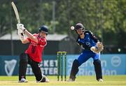 16 May 2024; Ben Calitz of Munster Reds bats during the Inter-Provincial IP20 Trophy match between Leinster Lightning and Munster Reds at Sydney Parade, Sandymount in Dublin. Photo by Harry Murphy/Sportsfile