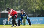 16 May 2024; Carson McCullough of Munster Reds bats during the Inter-Provincial IP20 Trophy match between Leinster Lightning and Munster Reds at Sydney Parade, Sandymount in Dublin. Photo by Harry Murphy/Sportsfile
