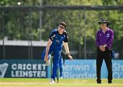 16 May 2024; Gavin Hoey of Leinster Lightning bowls during the Inter-Provincial IP20 Trophy match between Leinster Lightning and Munster Reds at Sydney Parade, Sandymount in Dublin. Photo by Harry Murphy/Sportsfile