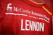 17 May 2024; The jersey of Jamie Lennon hangs in the St Patrick's Athletic dressing room before the SSE Airtricity Men's Premier Division match between St Patrick's Athletic and Derry City at Richmond Park in Dublin. Photo by Stephen McCarthy/Sportsfile